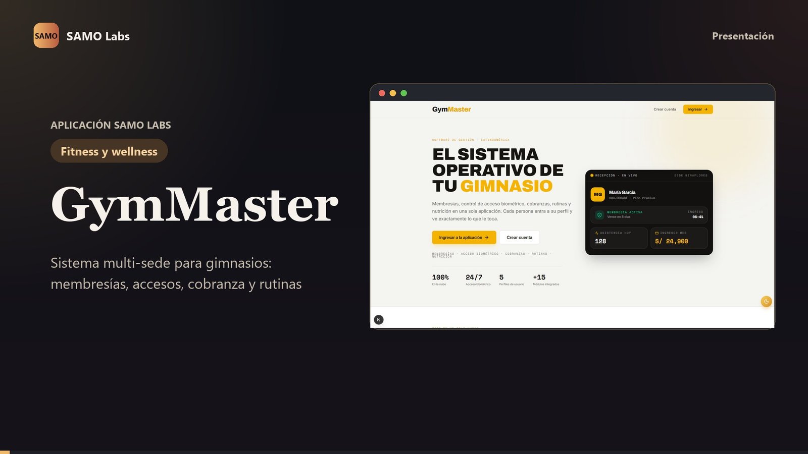 Portada del video demo de GymMaster