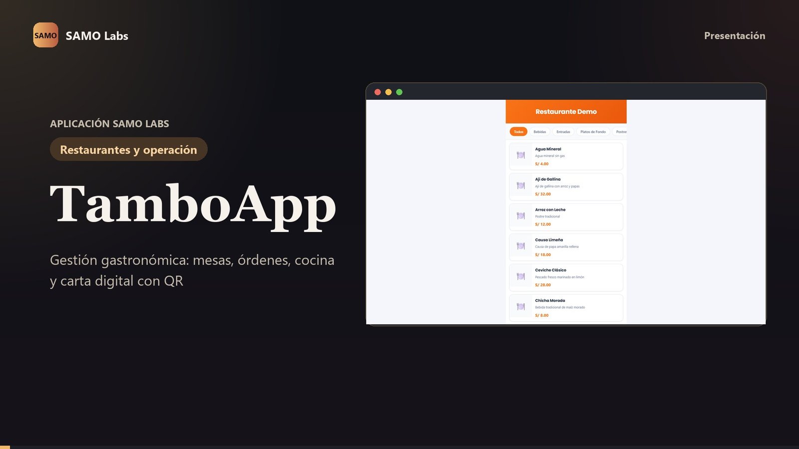 Portada del video demo de TamboApp